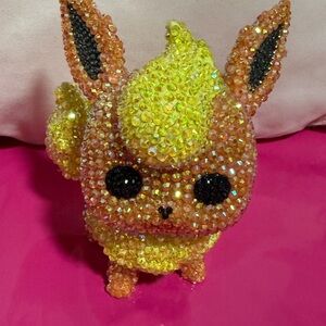 Funko Flareon Pokémon Crystal-Encrusted Pet Toy - Yellow and Black